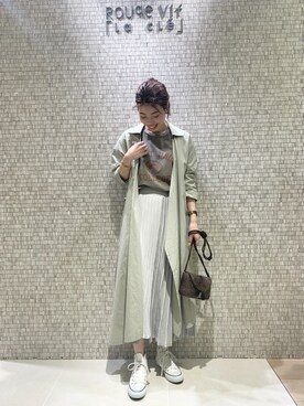 「abahouse」｜「アイテム（その他アウター）」を使った、SAYAKAさん（レディース・165cm）の春コーディネート