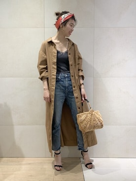 「Rougevif」｜「アイテム（シャツワンピース）」を使った、SAYAKAさん（レディース・165cm）の春コーディネート