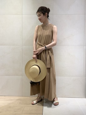 「Rouge vif（ルージュヴィフ）のアイテム（帽子）」を使った、SAYAKAさん（レディース・165cm）の夏コーディネート