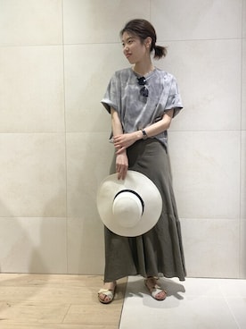 「Rouge vif（ルージュヴィフ）のアイテム（帽子）」を使った、SAYAKAさん（レディース・165cm）の夏コーディネート