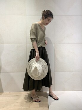 「Rouge vif（ルージュヴィフ）のアイテム（帽子）」を使った、SAYAKAさん（レディース・165cm）の夏コーディネート