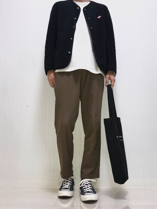 Daniel Wellington ダニエルウェリントン のトートバッグを使ったメンズ人気ファッションコーディネート Sciaky