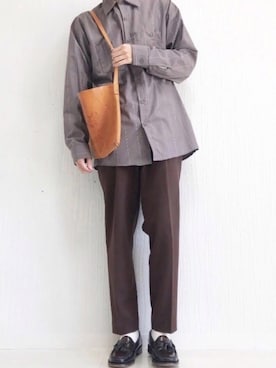 「TAKEO KIKUCHI（タケオキクチ）のアイテム（スラックス）」を使った、yu@さん（メンズ・174cm）の春コーディネート
