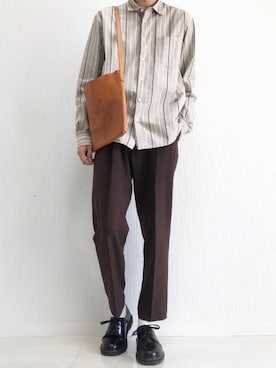 「TAKEO KIKUCHI（タケオキクチ）のアイテム（スラックス）」を使った、yu@さん（メンズ・174cm）の春コーディネート