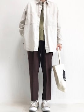 「TAKEO KIKUCHI（タケオキクチ）のアイテム（スラックス）」を使った、yu@さん（メンズ・174cm）の春コーディネート