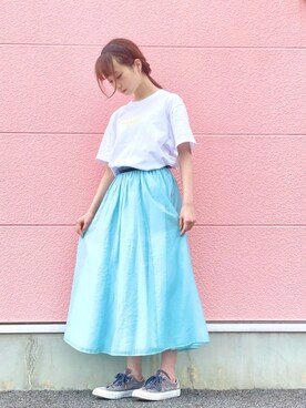 ピンク系のアイテムを使った 水色スカート の人気ファッションコーディネート Wear