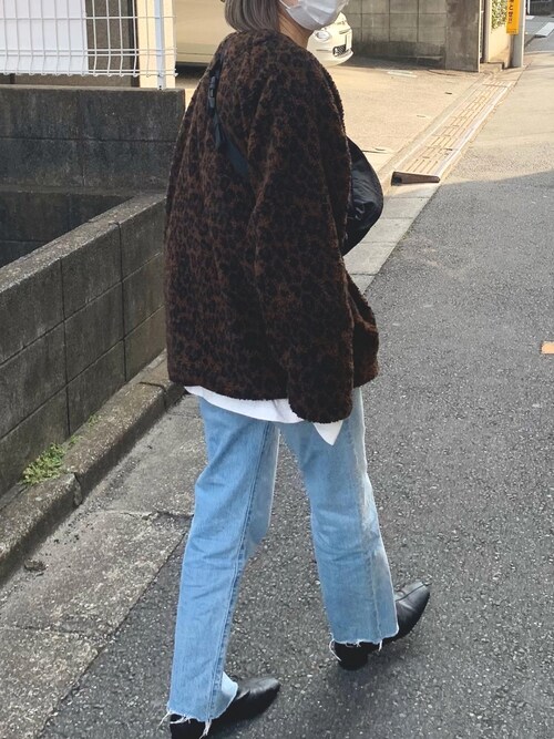 ニコアンド　ヒョウ柄ボアワイドプルオーバー 1673670142.jpg