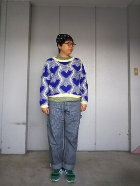 「Handmade（ハンドメイド）のアイテム（キャップ）」を使った、えまさん（レディース・160cm）の秋コーディネート