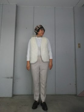 「Handmade（ハンドメイド）のアイテム（キャップ）」を使った、えまさん（レディース・160cm）の冬コーディネート