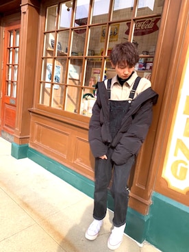 「ベンデイビス」｜「アイテム（オールインワン・サロペット）」を使った、えいつさん（メンズ・173cm）の春コーディネート