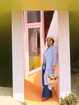 「BEAMS（ビームス）のアイテム（シャツワンピース）」を使った、あかさん（レディース・150cm）の春コーディネート