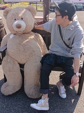 「Ranch standard（ランチスタンダード）のアイテム（パンツ）」を使った、Jun Junさん（メンズ・167cm）の春コーディネート