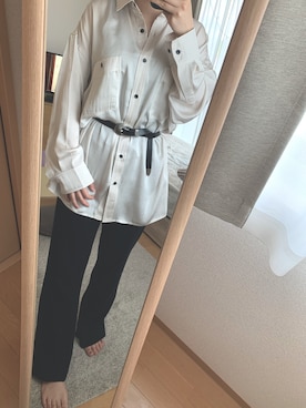 「リブニットパンツ」｜Ayaさん（レディース・159cm）の春コーディネート