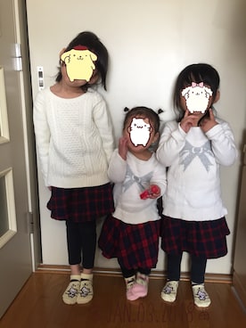 「アイテム（スカート）」を使った、❁さん（キッズ・110cm）の冬コーディネート