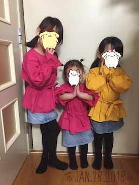 「アイテム（スカート）」を使った、❁さん（キッズ・110cm）の冬コーディネート