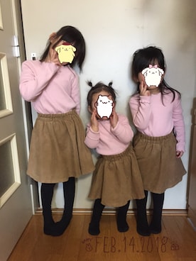 「アイテム（スカート）」を使った、❁さん（キッズ・110cm）の冬コーディネート
