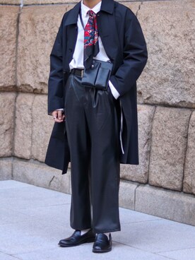 「niko and...（ニコアンド）のアイテム（ステンカラーコート）」を使った、tossy19991110さん（メンズ・174cm）の冬コーディネート