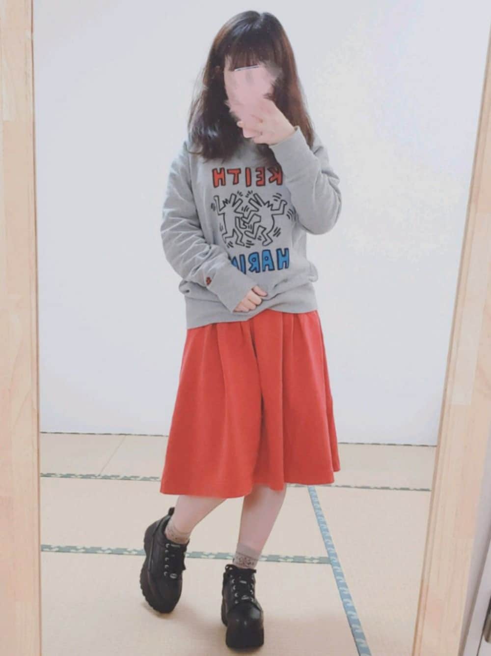 「新年一発目、おちびさん」｜「YOSUKEのアイテム（スニーカー、ブラック系）」を使った、ちゃこさん（レディース・147cm）の冬コーディネートの1枚目の写真