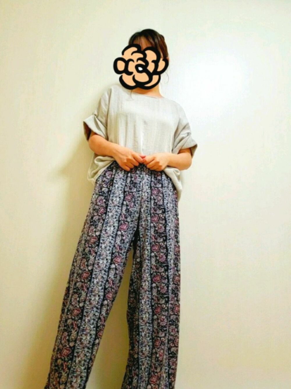 「オトナカジュアル、GU、カジュアルコーデ、ゆるコーデ、おしゃれさんと繋がりたい」｜「GUのアイテム（Tシャツ/カットソー、ベージュ系）」を使った、ちゃこさん（レディース・147cm）の夏コーディネートの1枚目の写真