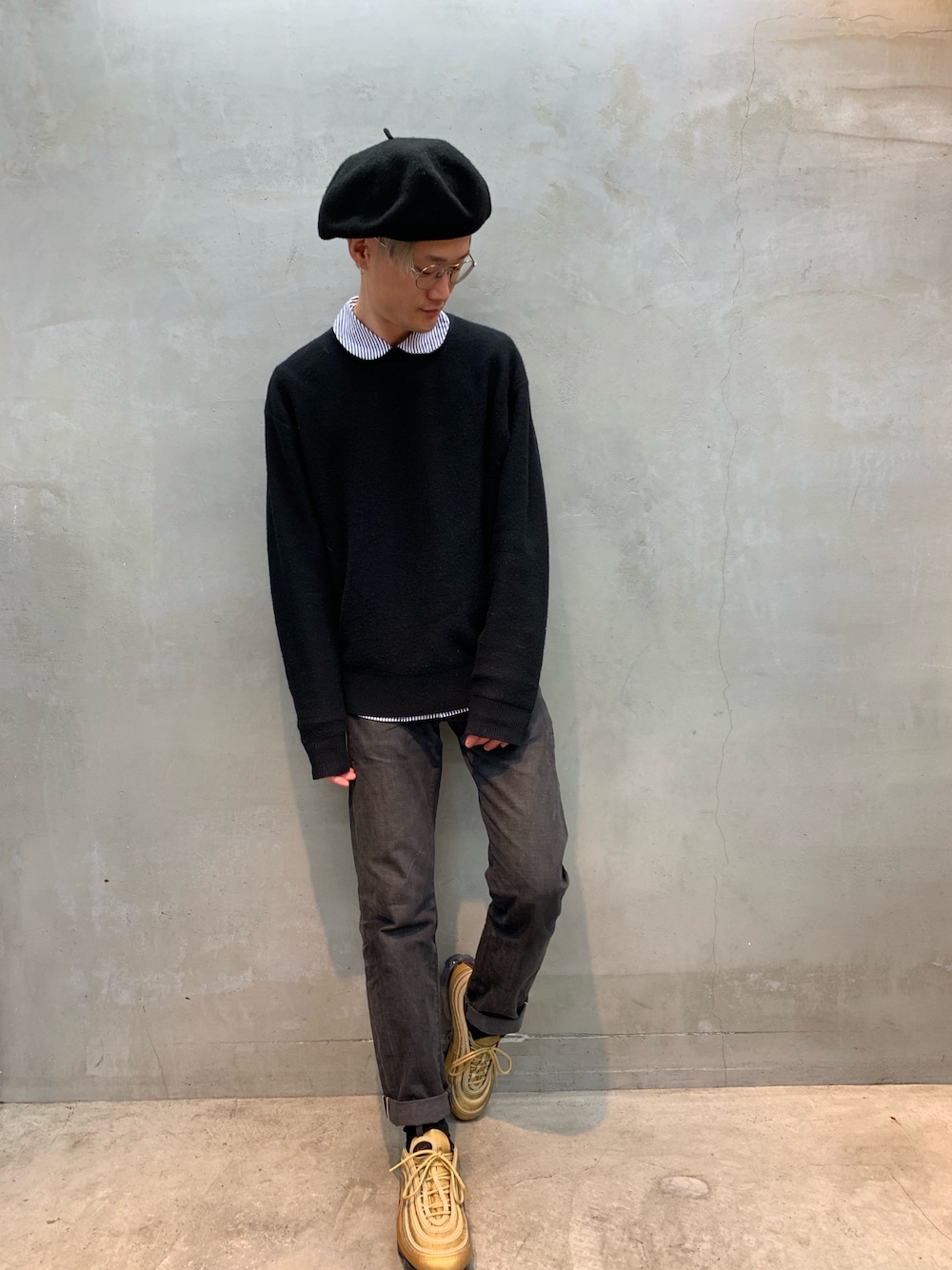 「冬、シンプル、休日スタイル、2018マイベストコーデ」｜「GOOD DESIGN SHOP COMME des GARCONSのアイテム（シャツ/ブラウス、ブルー系）」を使った、Lmanoさん（メンズ・166cm）の冬コーディネートの1枚目の写真