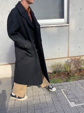 「SCYE BASICS（サイベーシックス）のアイテム（その他アウター）」を使った、Lmanoさん（メンズ・166cm）の冬コーディネート