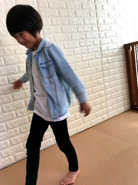 「犬と一緒」｜maho♂さん（キッズ・120cm）の秋コーディネート