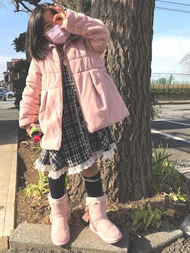 「axes femme（アクシーズファム）のアイテム」を使った、kazukiさん（キッズ・110cm）の冬コーディネート