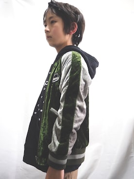 「RAD CUSTOM（ラッドカスタム）のアイテム（ジャケット/アウター）」を使った、kazukiさん（キッズ・131cm）の冬コーディネート