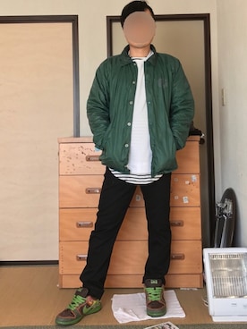 「GGD（ジージーディー）のアイテム（その他アウター）」を使った、ぼくたくさん（メンズ・172cm）の冬コーディネート