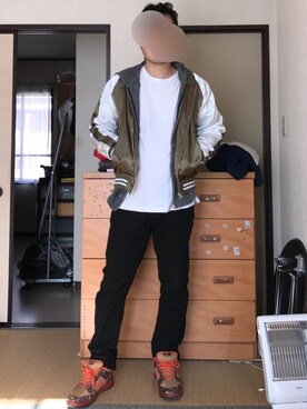 「８(eight)（エイト）のアイテム（その他アウター）」を使った、ぼくたくさん（メンズ・172cm）の冬コーディネート