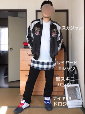 「８(eight)（エイト）のアイテム（その他アウター）」を使った、ぼくたくさん（メンズ・172cm）の冬コーディネート