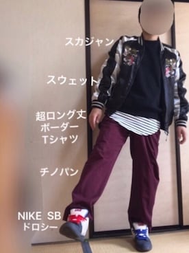 「８(eight)（エイト）のアイテム（その他アウター）」を使った、ぼくたくさん（メンズ・172cm）の春コーディネート