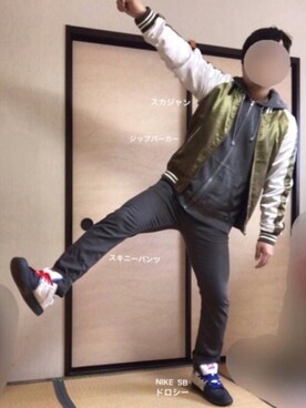 「８(eight)（エイト）のアイテム（その他アウター）」を使った、ぼくたくさん（メンズ・172cm）の春コーディネート