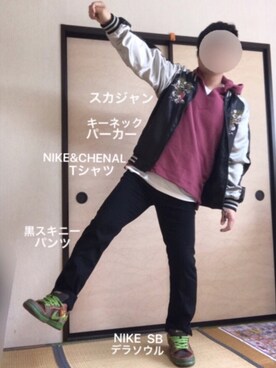 「８(eight)（エイト）のアイテム（その他アウター）」を使った、ぼくたくさん（メンズ・172cm）の春コーディネート