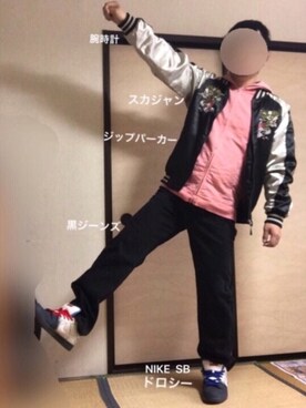 「８(eight)（エイト）のアイテム（その他アウター）」を使った、ぼくたくさん（メンズ・172cm）の春コーディネート