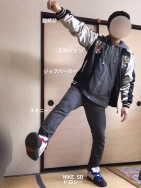 「８(eight)（エイト）のアイテム（その他アウター）」を使った、ぼくたくさん（メンズ・172cm）の春コーディネート