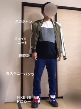 「８(eight)（エイト）のアイテム（その他アウター）」を使った、ぼくたくさん（メンズ・172cm）の春コーディネート