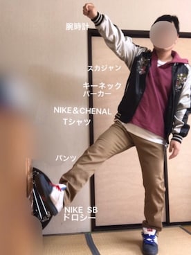 「８(eight)（エイト）のアイテム（その他アウター）」を使った、ぼくたくさん（メンズ・172cm）の春コーディネート