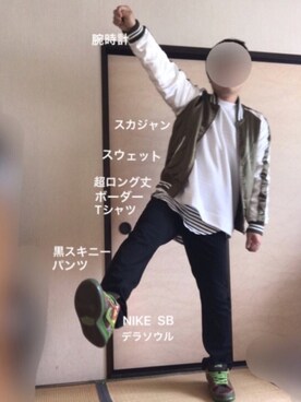 「８(eight)（エイト）のアイテム（その他アウター）」を使った、ぼくたくさん（メンズ・172cm）の春コーディネート