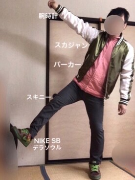 「８(eight)（エイト）のアイテム（その他アウター）」を使った、ぼくたくさん（メンズ・172cm）の春コーディネート