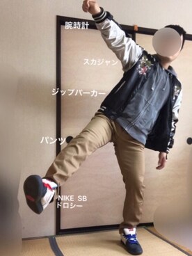 「８(eight)（エイト）のアイテム（その他アウター）」を使った、ぼくたくさん（メンズ・172cm）の春コーディネート