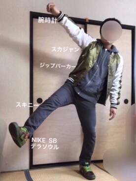 「８(eight)（エイト）のアイテム（その他アウター）」を使った、ぼくたくさん（メンズ・172cm）の春コーディネート