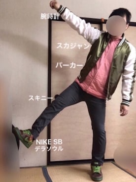「８(eight)（エイト）のアイテム（その他アウター）」を使った、ぼくたくさん（メンズ・172cm）の春コーディネート