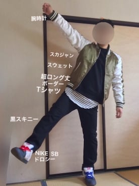 「８(eight)（エイト）のアイテム（その他アウター）」を使った、ぼくたくさん（メンズ・172cm）の春コーディネート