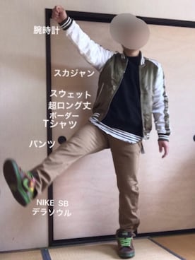 「８(eight)（エイト）のアイテム（その他アウター）」を使った、ぼくたくさん（メンズ・172cm）の春コーディネート
