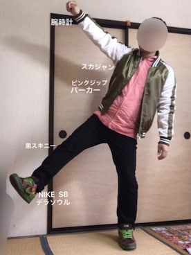 「８(eight)（エイト）のアイテム（その他アウター）」を使った、ぼくたくさん（メンズ・172cm）の春コーディネート