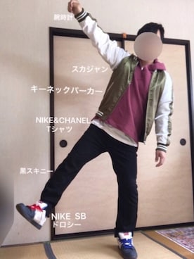 「８(eight)（エイト）のアイテム（その他アウター）」を使った、ぼくたくさん（メンズ・172cm）の春コーディネート