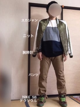 「８(eight)（エイト）のアイテム（その他アウター）」を使った、ぼくたくさん（メンズ・172cm）の春コーディネート