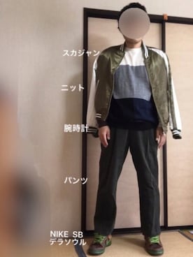 「８(eight)（エイト）のアイテム（その他アウター）」を使った、ぼくたくさん（メンズ・172cm）の春コーディネート