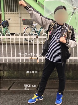 「８(eight)（エイト）のアイテム（その他アウター）」を使った、ぼくたくさん（メンズ・172cm）の春コーディネート